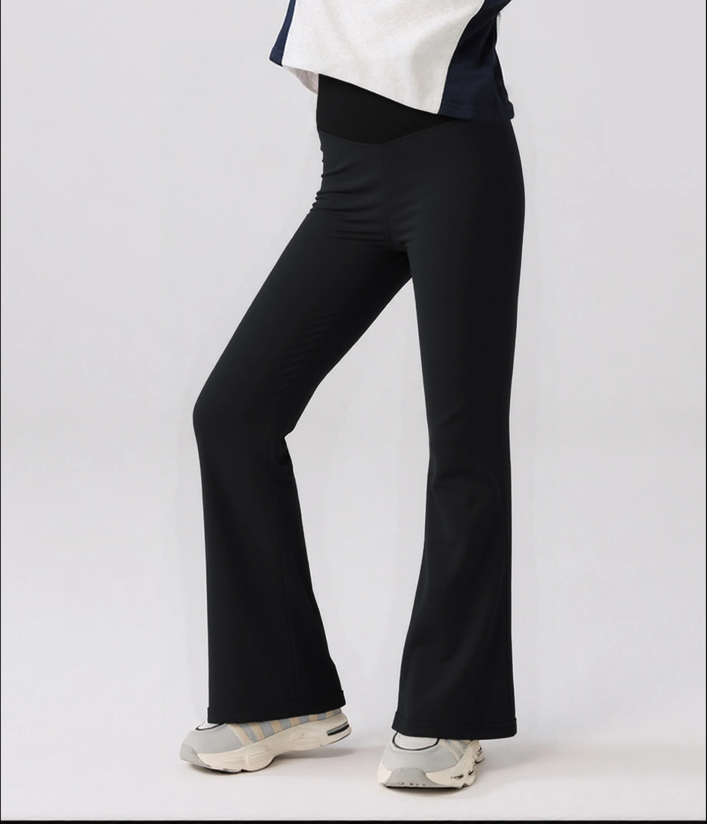 Girls Flared Pants High Waist 2024 Yoga Leggings Teenagers Stretch Elastic Waistband Kids Sportswear Trousers Autumn Spring