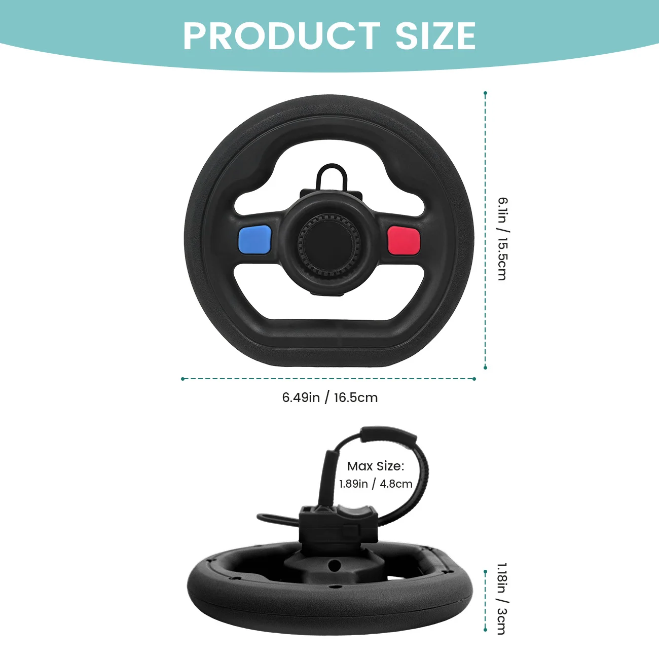 Baby Stroller Steering Wheel Toy, Musical Simulation Driving Toy with Horn Sound, Adjustable Mount 360° Rotatable Toddler Preten