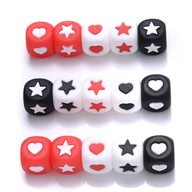 50Pcs Silicone Alphabet Letter Beads 12mm Square Alphabet Spacer Bead For Jewelry Making Pacifier Chain Name Teether Bulk