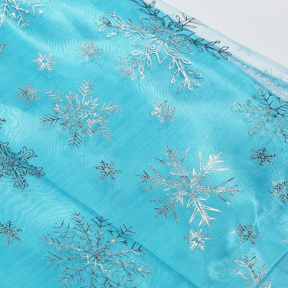 Girls Ice Snow Princess Sequin Gown Long Sheer Cape Sparkling Train for Carnival Birthday Stage Performance Dress-Up
