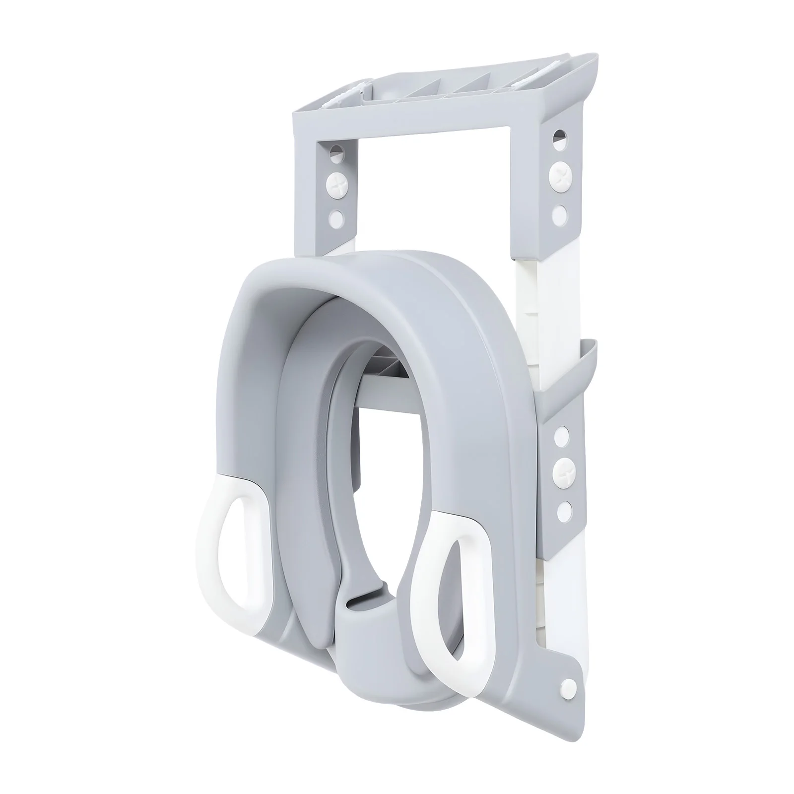Foldable Kids Toilet Trainer Seat with Step, 6-Level Adjustable Toddler Toilet Seat with Non-Slip Pedals for V/U/O Toilets