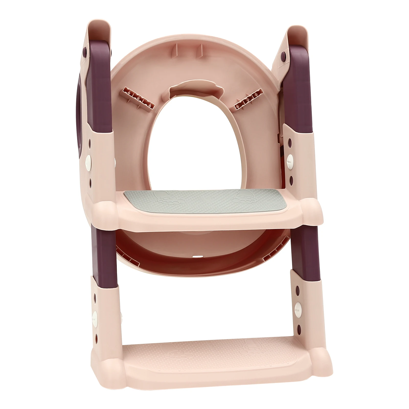 Foldable Kids Toilet Trainer Seat with Step, 6-Level Adjustable Toddler Toilet Seat with Non-Slip Pedals for V/U/O Toilets