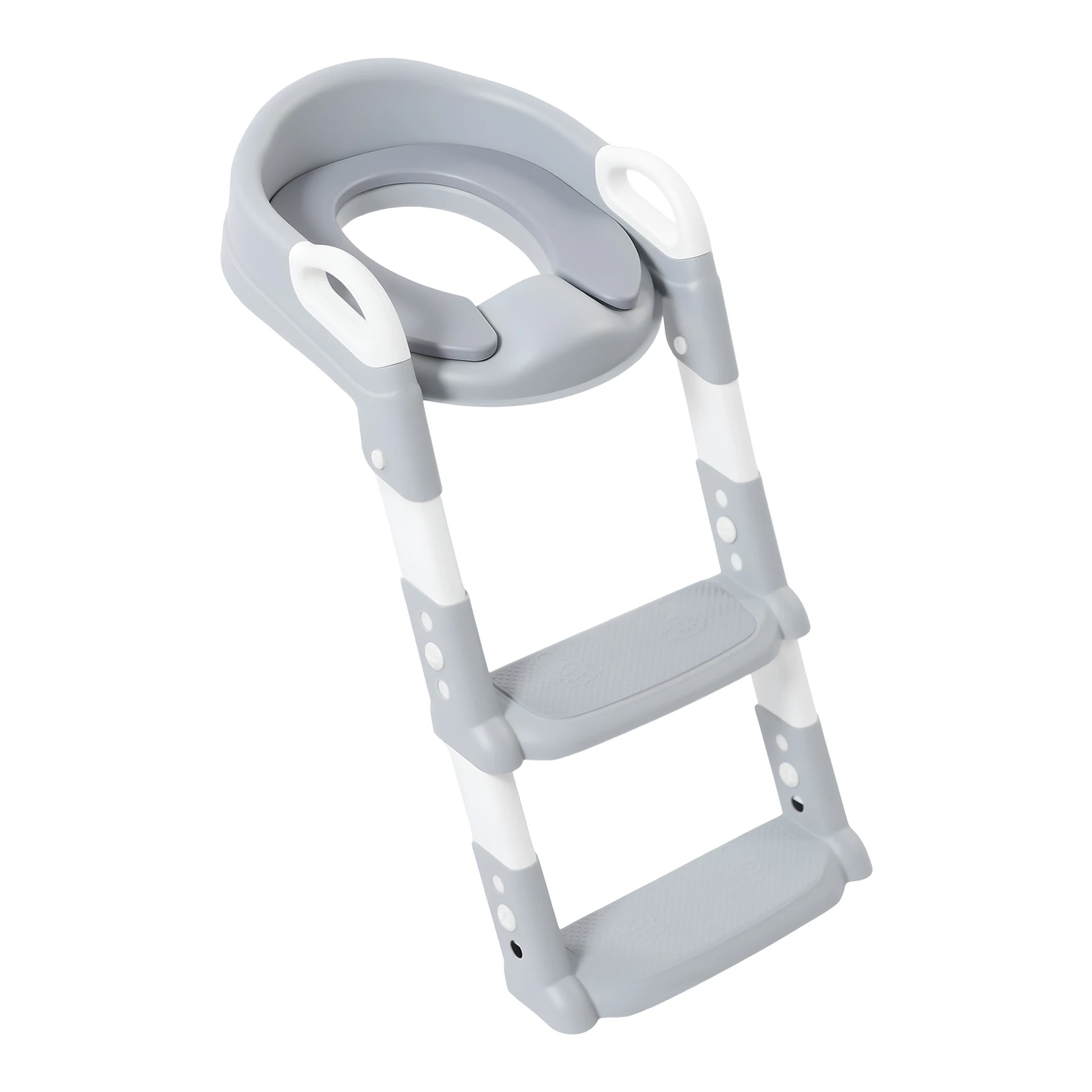Foldable Kids Toilet Trainer Seat with Step, 6-Level Adjustable Toddler Toilet Seat with Non-Slip Pedals for V/U/O Toilets