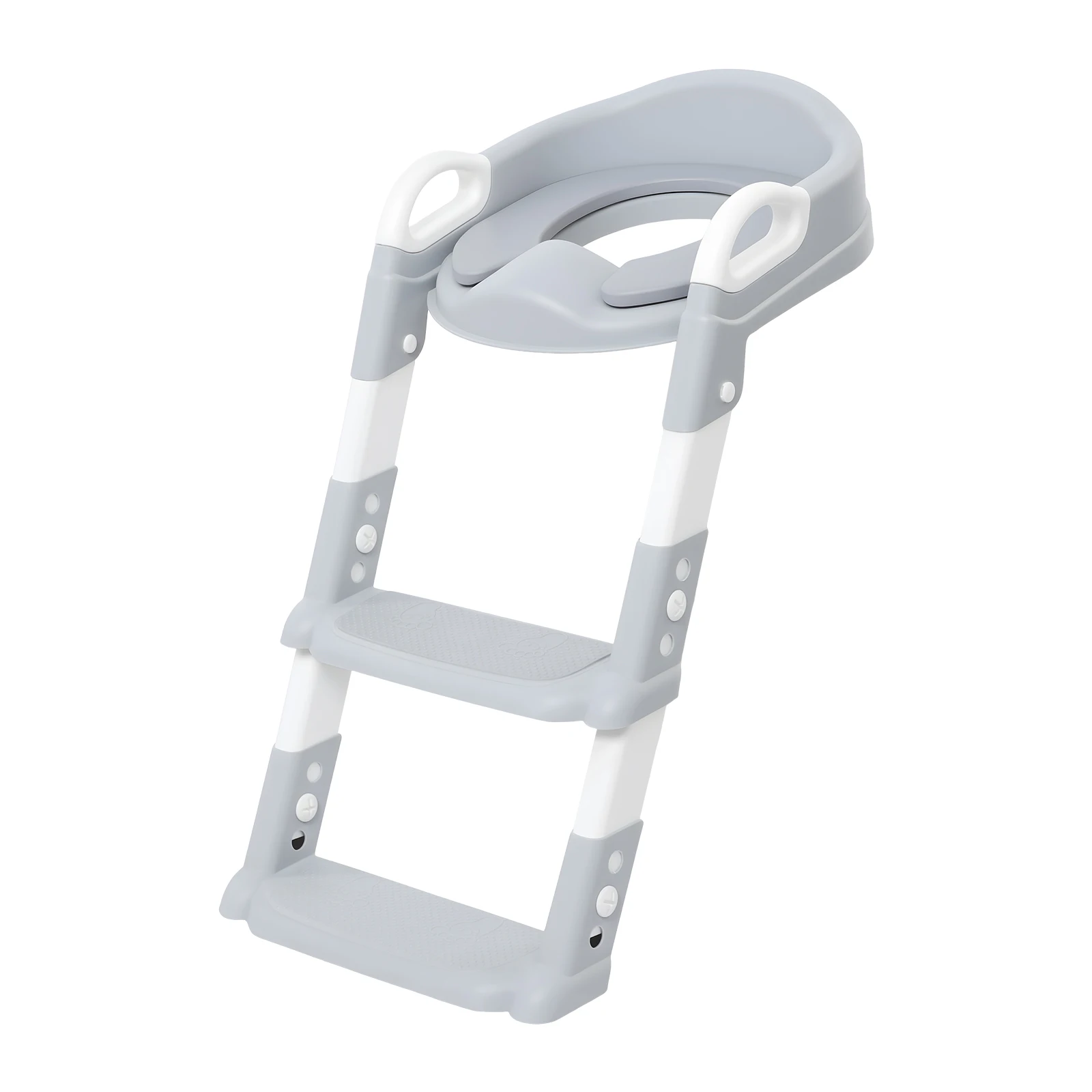 Foldable Kids Toilet Trainer Seat with Step, 6-Level Adjustable Toddler Toilet Seat with Non-Slip Pedals for V/U/O Toilets