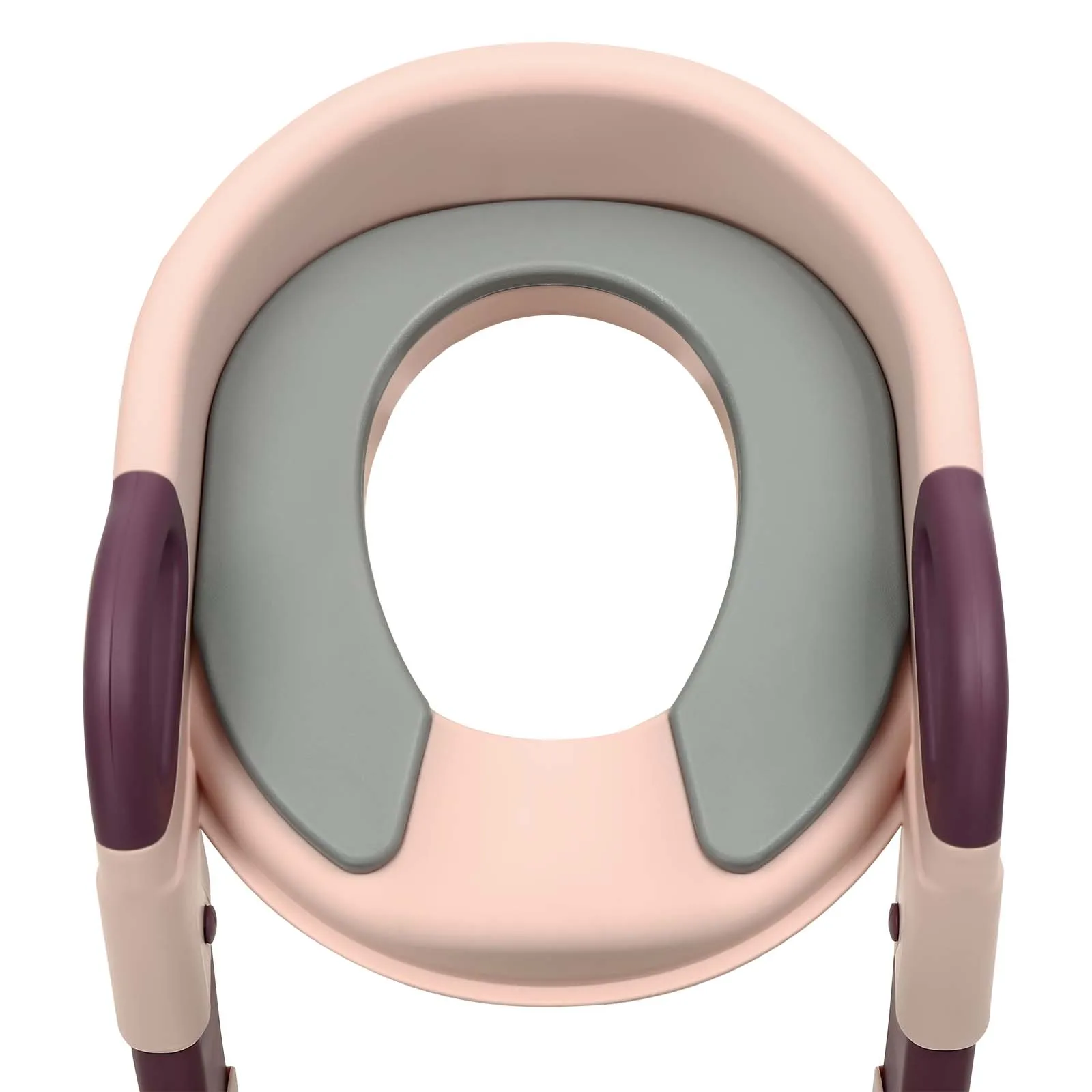 Foldable Kids Toilet Trainer Seat with Step, 6-Level Adjustable Toddler Toilet Seat with Non-Slip Pedals for V/U/O Toilets