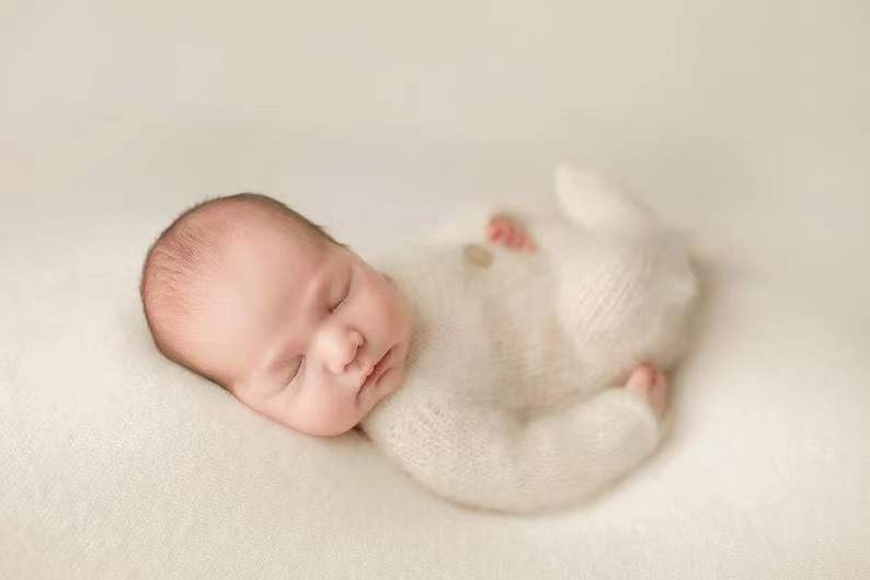 2pc/set Baby Outfits Newborn Photography Props Romper Bear Jumpsuit Crochet Hat Wool Baby Boy Girl Animal Photo Prop