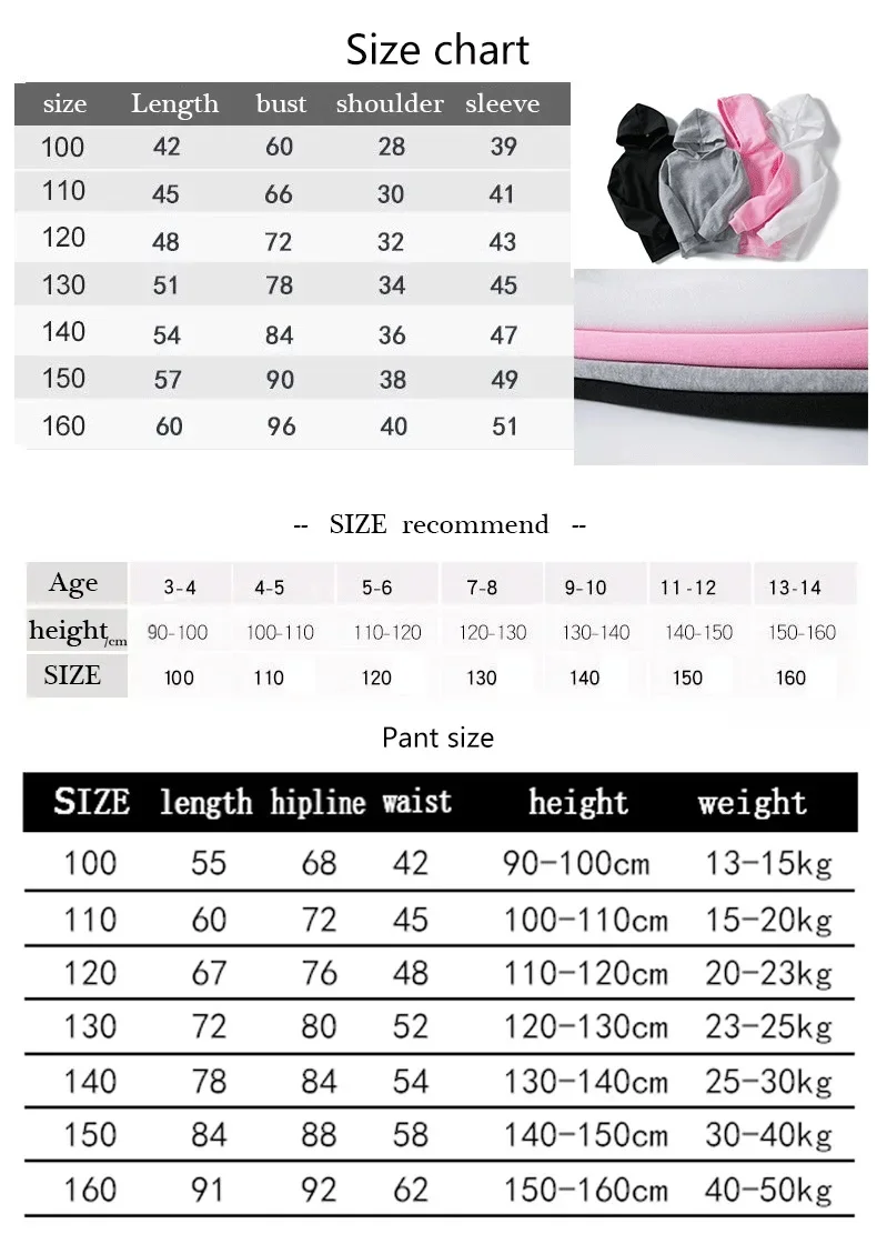 Kids Spring Autumn Casual Simple Print 2pcs Hoodie+Pants Tracksuits Trend Outfits Clothes Sets for 2-13 Years Boys and Girls