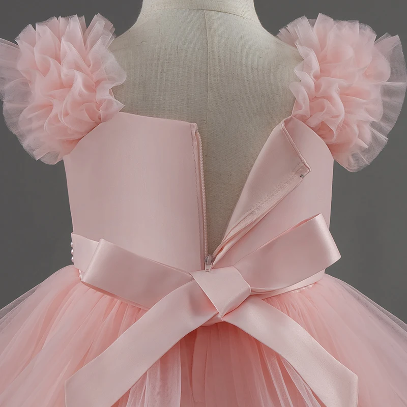 Baby Dress 0-5 Years Old Birthday Party Wedding Sleeveless Mesh Fluffy Cute Girl Princess Dress