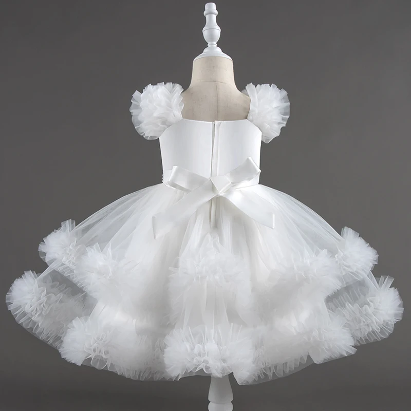 Baby Dress 0-5 Years Old Birthday Party Wedding Sleeveless Mesh Fluffy Cute Girl Princess Dress