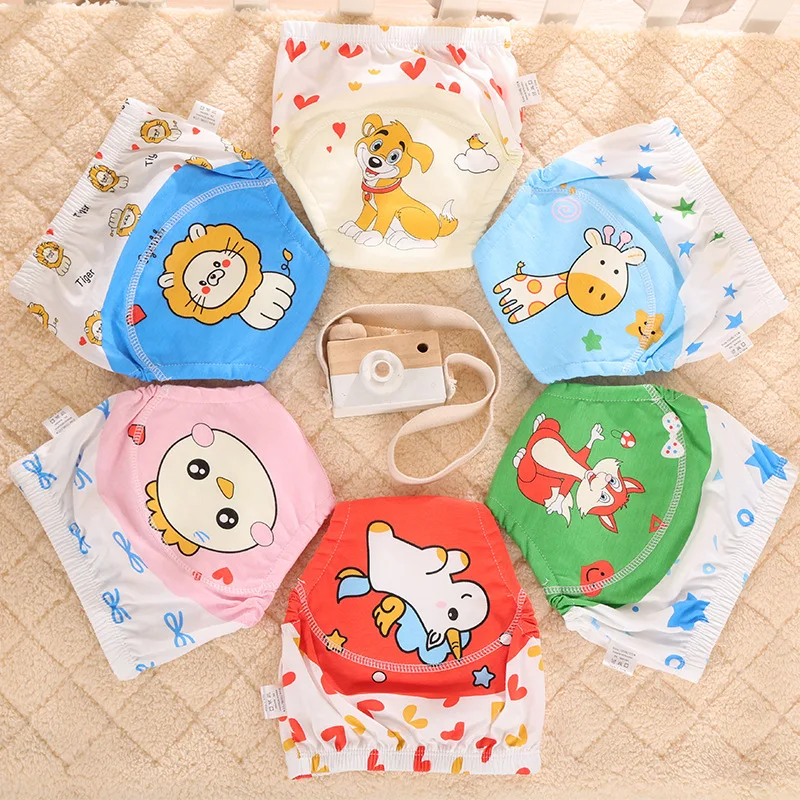 5pcs Baby Cotton Training Panties Waterproof Reusable Cloth Diapers Potty Training Underwear Nappies for Toddlers