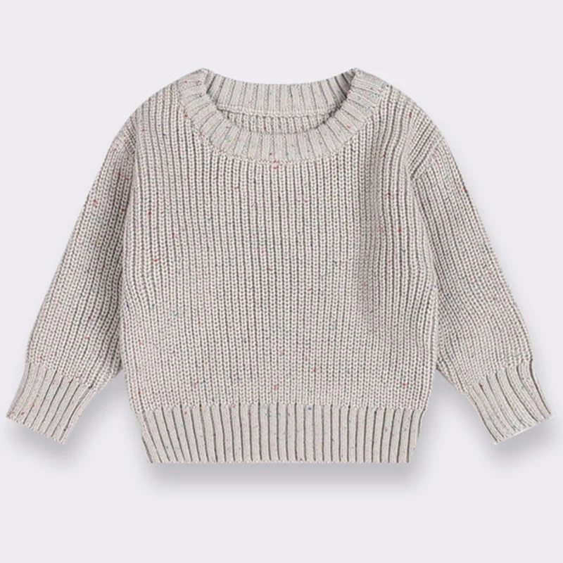 New Autumn Girls Sweater Kids Sweaters Chunky Knit Brief Spring Winter Sweaters Long Sleeve Boys Pullover Warm Knit Baby Clothes