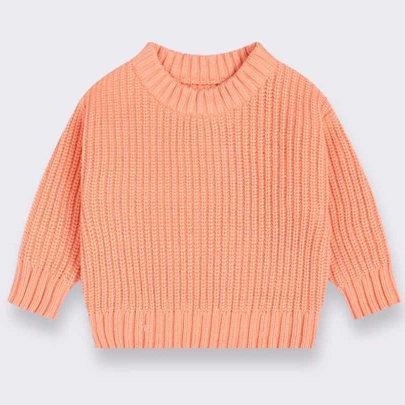 New Autumn Girls Sweater Kids Sweaters Chunky Knit Brief Spring Winter Sweaters Long Sleeve Boys Pullover Warm Knit Baby Clothes