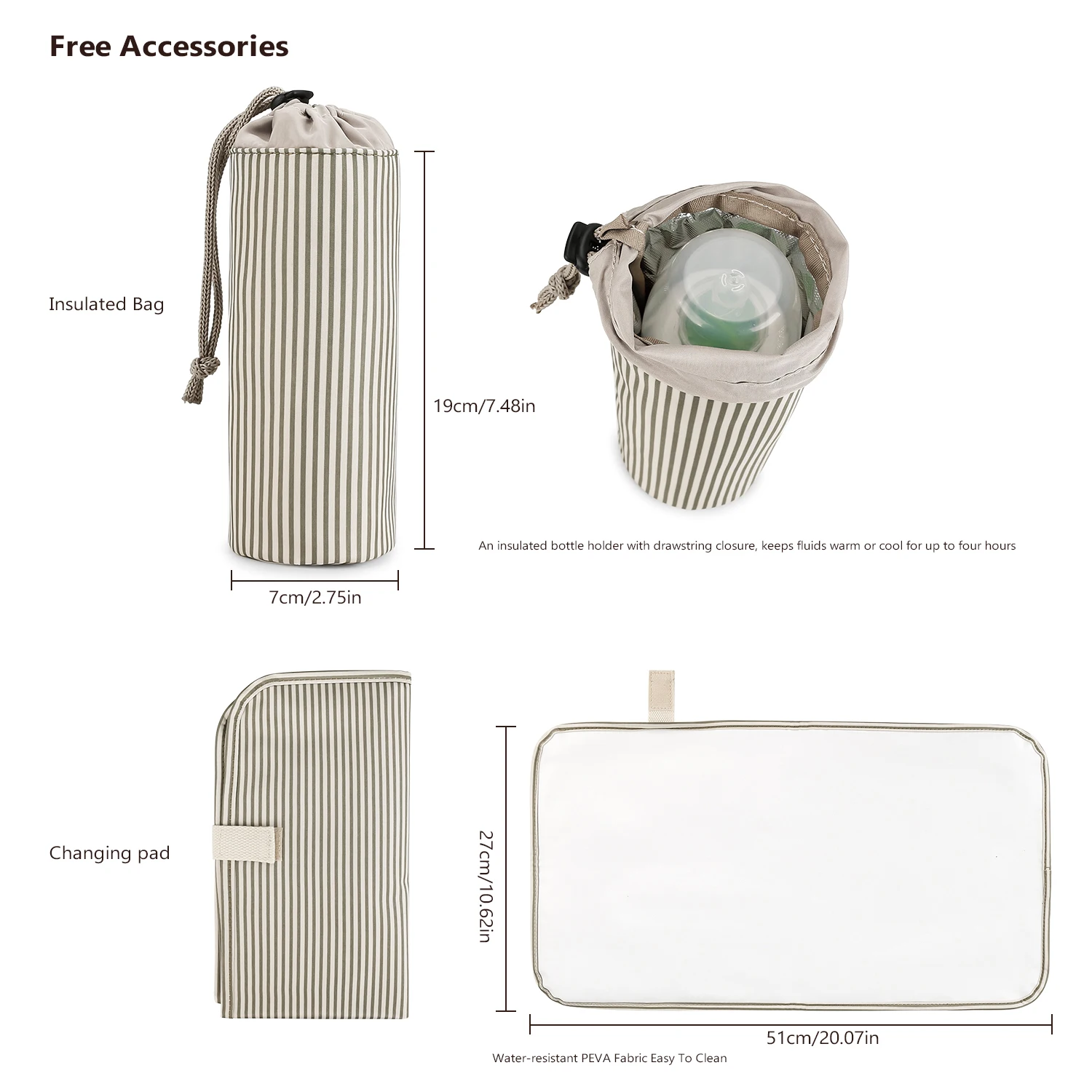 Shoulder Mommy Includes Urine Mat, Independent Bottle Bag, Multi functional Mommy Bag, Maternal and Child Travel Bag