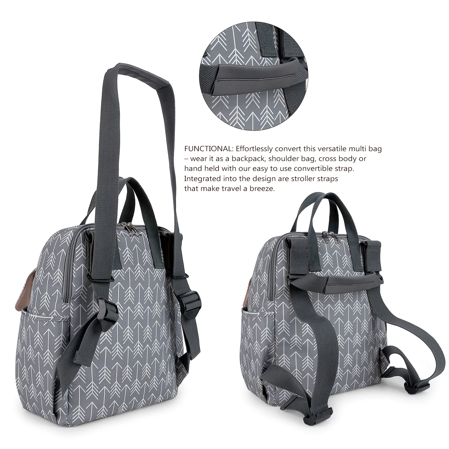 Shoulder Mommy Includes Urine Mat, Independent Bottle Bag, Multi functional Mommy Bag, Maternal and Child Travel Bag
