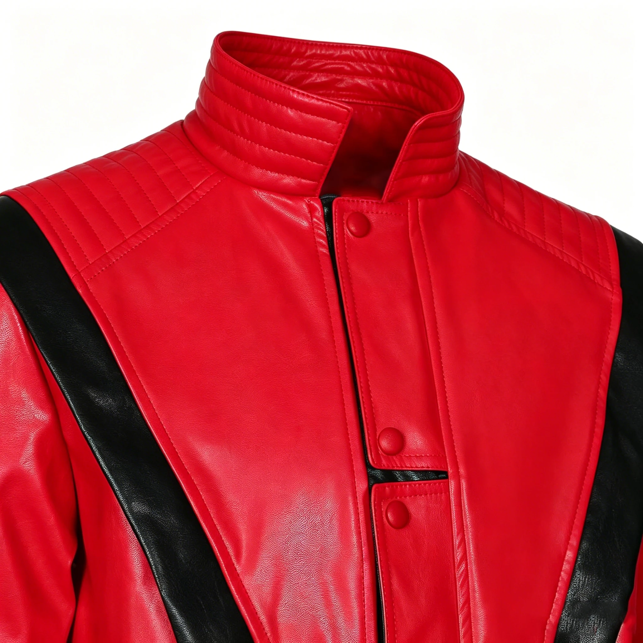 New Red Boys Handsome Fashion Jacket Michael Jackson Same Style Hip-Hop Leather Jacket Holiday Party Children's Clothing