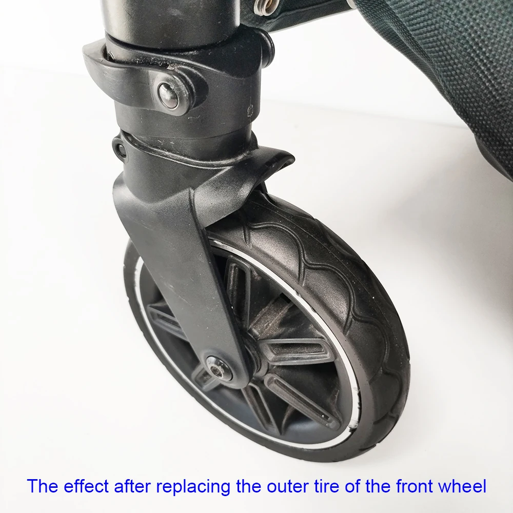Buggy Tire Custom For Triv Front Or Rear Wheel PU Tubeless Tyre Cover With Tread DIY Compatible Baby Stroller Accessories