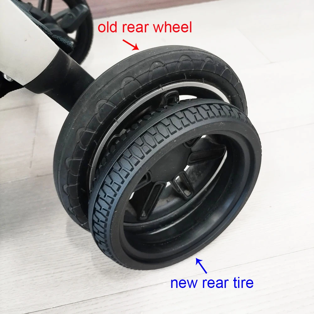 Buggy Tire Custom For Triv Front Or Rear Wheel PU Tubeless Tyre Cover With Tread DIY Compatible Baby Stroller Accessories