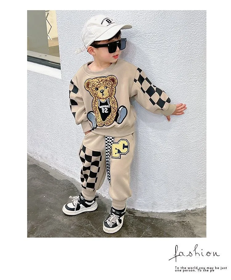 Children Baby Fashion Hoodies Boys Girls Clothing Sets Spring and Autumn Kids Long Sleeve Sweatshirt+Pants Casual Outfit