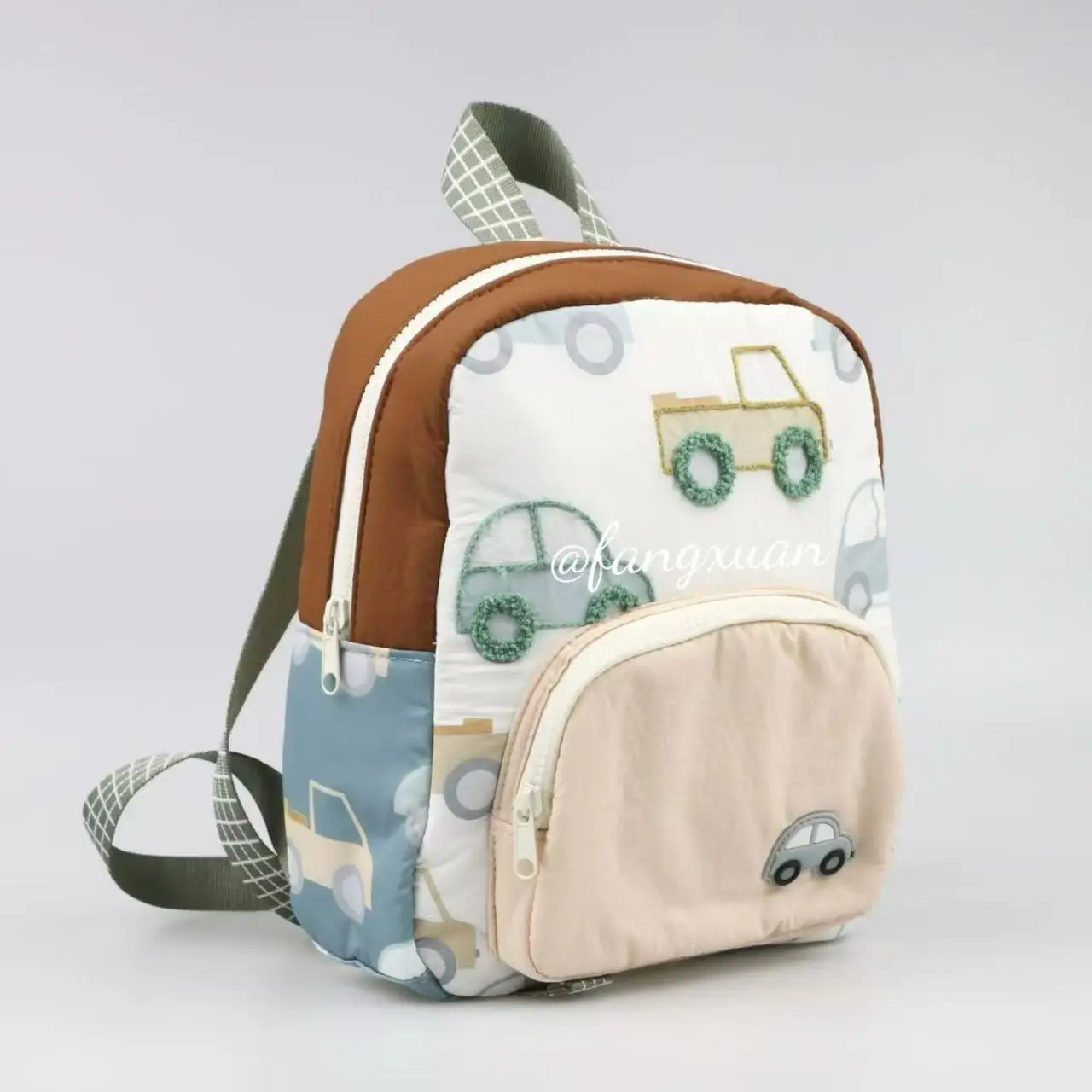 Personalized Kids' Backpack with Car Embroidery - Toddler Diaper Bag, Walking Bag for Boys & Girls, Cute School Traval Bag