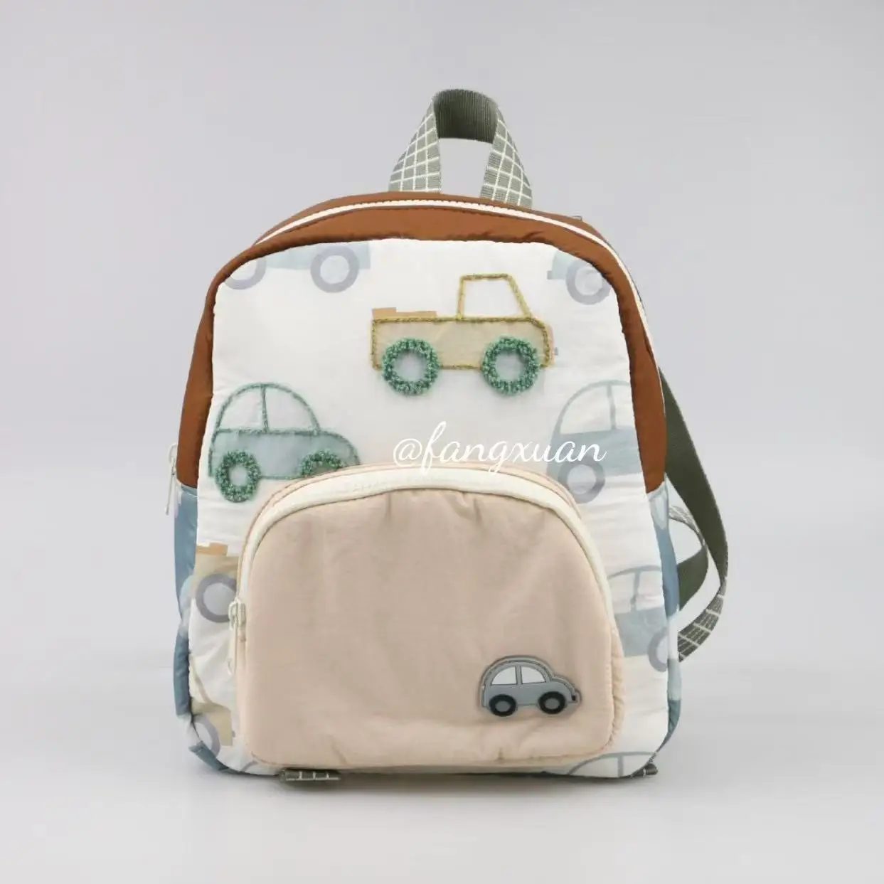 Personalized Kids' Backpack with Car Embroidery - Toddler Diaper Bag, Walking Bag for Boys & Girls, Cute School Traval Bag