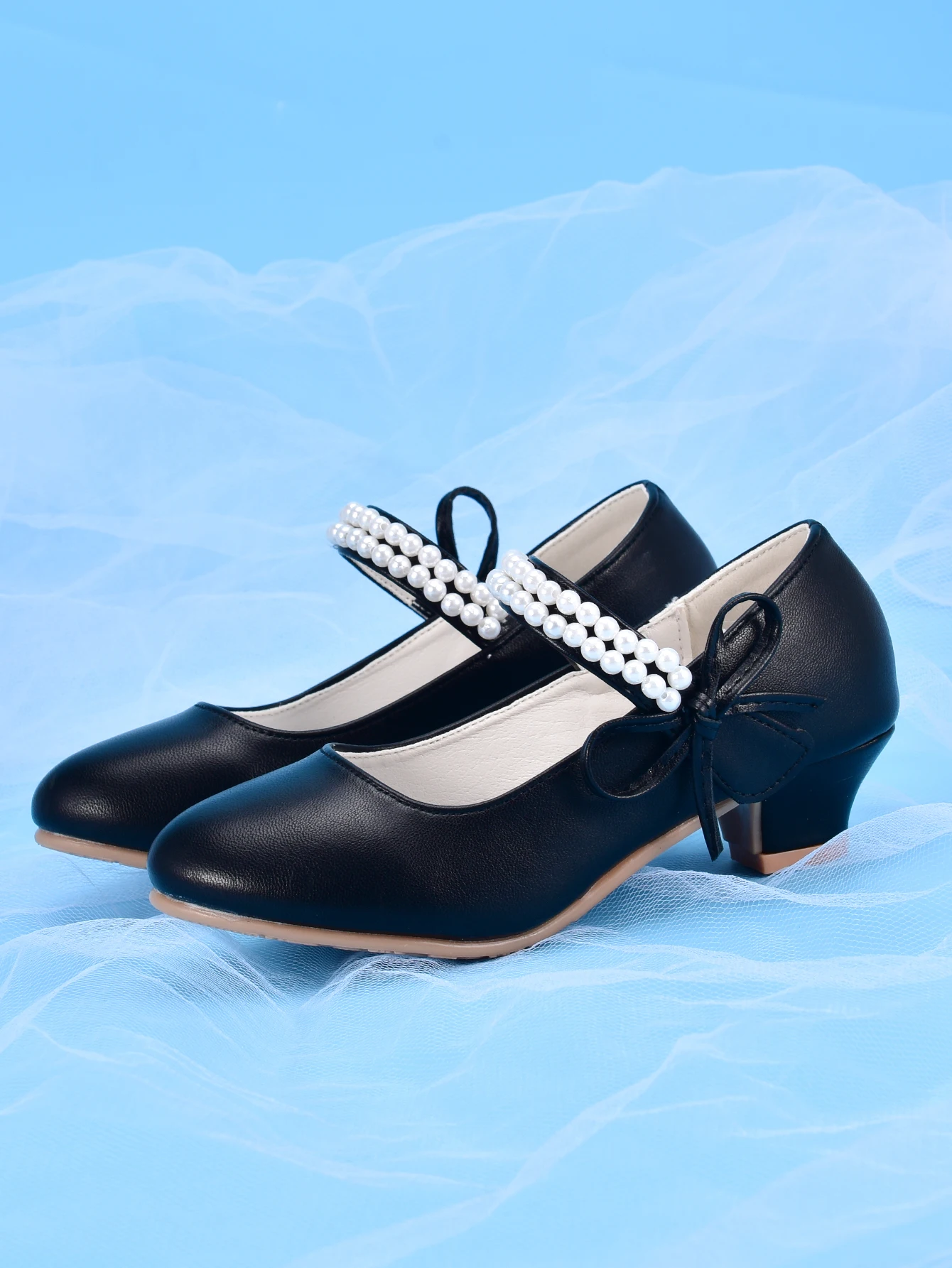 Girls' Princess Fashion High Heels, White, Ideal For Dresses, Performances, Birthday Parties