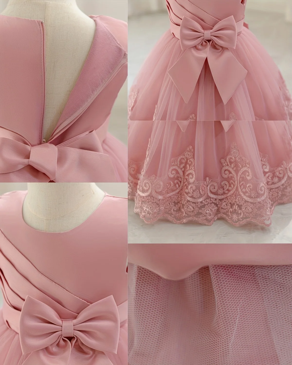 New Pengpeng Birthday Dress Skirt Children Princess Dress Lace Princess Performance Dress Skirt Embroidery Dress Three-Dimension