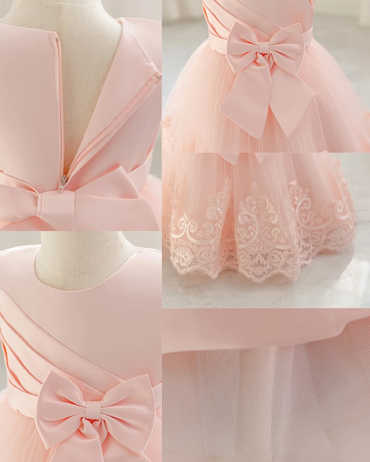 New Pengpeng Birthday Dress Skirt Children Princess Dress Lace Princess Performance Dress Skirt Embroidery Dress Three-Dimension