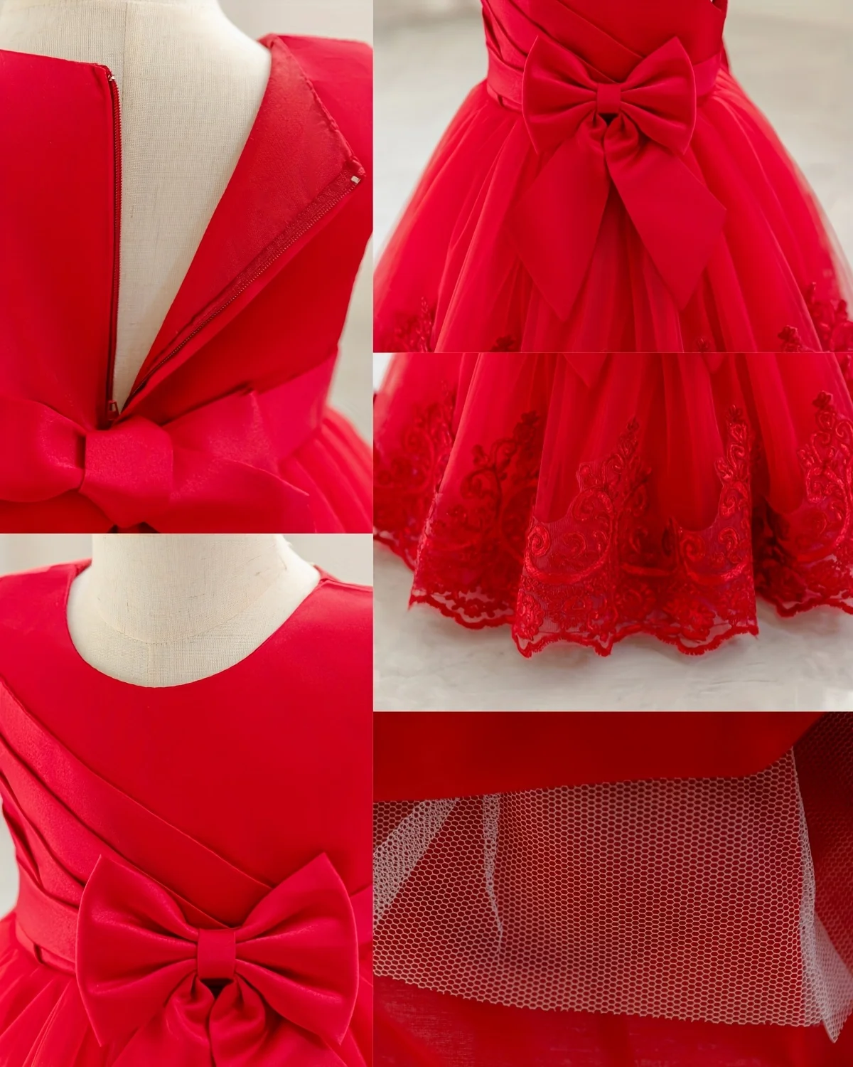 New Pengpeng Birthday Dress Skirt Children Princess Dress Lace Princess Performance Dress Skirt Embroidery Dress Three-Dimension
