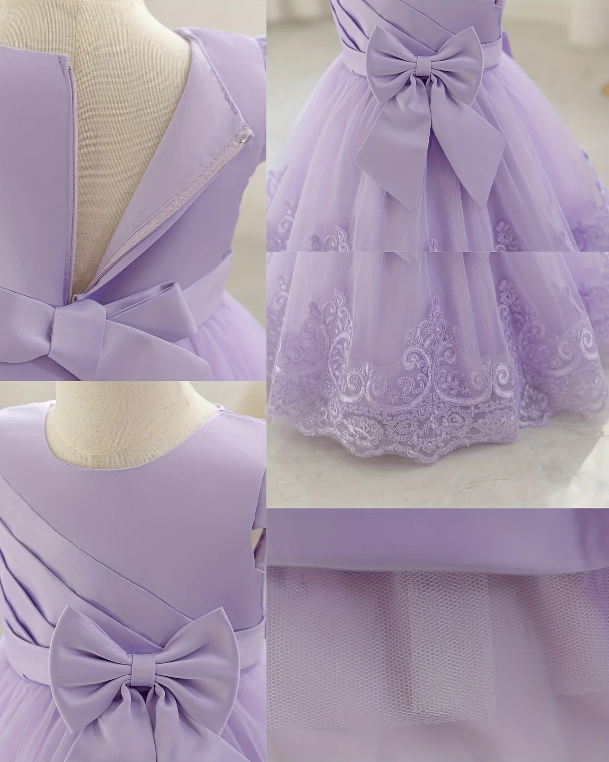 New Pengpeng Birthday Dress Skirt Children Princess Dress Lace Princess Performance Dress Skirt Embroidery Dress Three-Dimension