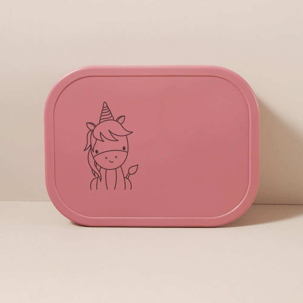 1340ml 1pc Custom Name & Pattern Silicone Kids Lunch Box, 4-Compartment Bento, BPA Free, Leakproof