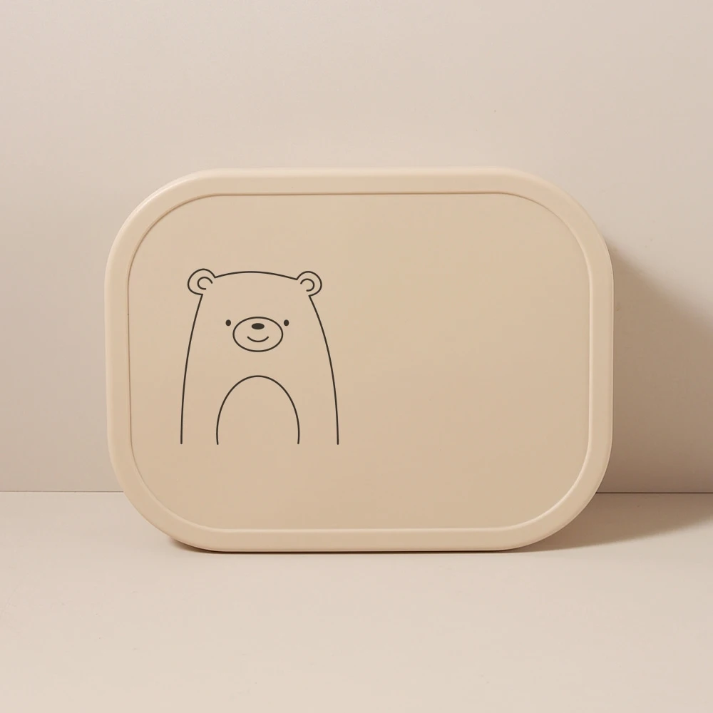 1340ml 1pc Custom Name & Pattern Silicone Kids Lunch Box, 4-Compartment Bento, BPA Free, Leakproof