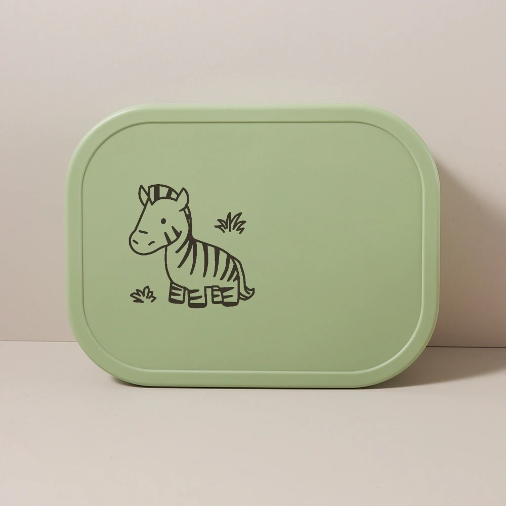 1340ml 1pc Custom Name & Pattern Silicone Kids Lunch Box, 4-Compartment Bento, BPA Free, Leakproof
