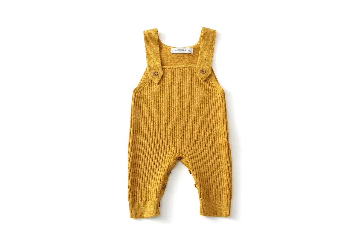 MILANCEL New Spring Baby Overall 3M-6Y Solid Color Infant Girls Knit Rompers 6 Colors Versatile Children Suspenders Jumpsuit