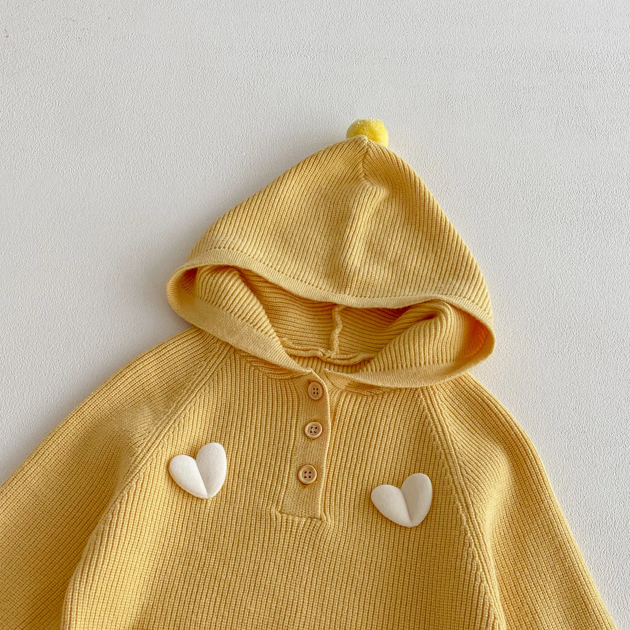 Autumn and Winter Girl Sweater Set, Cute Heart-Shaped Hooded Cape Top + Knitted Leggings, Sweet Outdoor Knitted Set