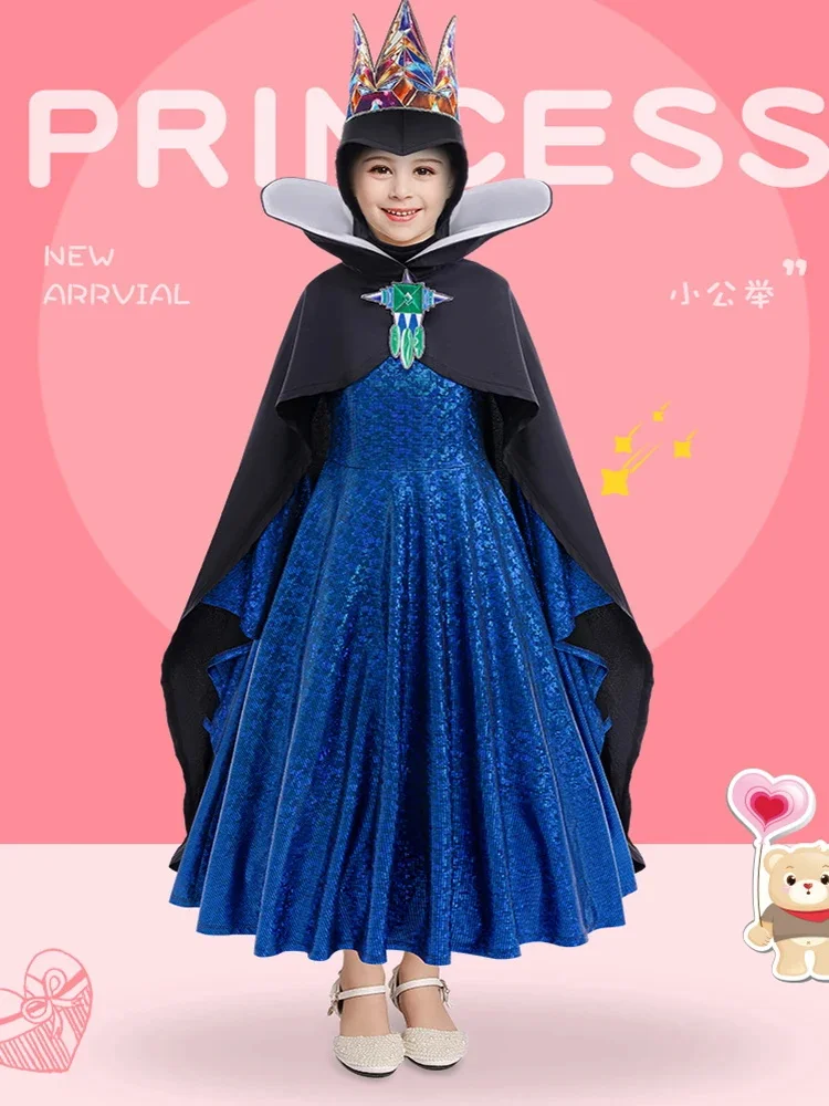 Children's Day Movie Snow White Evil Queen Cosplay Costume Party Dresses For Girls Poison Queen Dresses Kids Girl Princess Dress