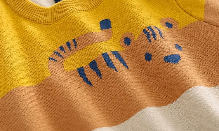 Winter Kids Sweater Animals Cartoon Striped Boys Girls Autumn Knitwear 2-6Year Long Sleeve Clothes Baby Sweaters Children Tops