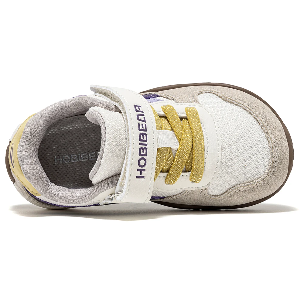 HOBIBEAR Toddler Kids Wide Toe Hiking Sneakers Artificial Leather Mesh Walking Shoes Trekking Outdoor Running Hook-Loop Sneaker