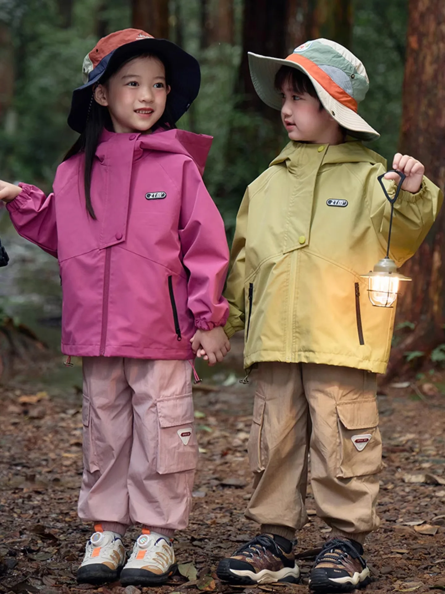 Unisex Hiking Jacket Waterproof Autumn Kid Windbreaker Outdoor Hooded Coats Girls Jacket Boys Fishing Camping Climbing Outerwear