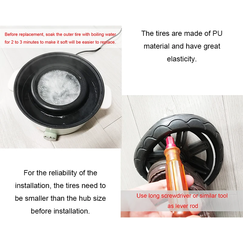Stroller Wheel Tire For Uppababy Cruz V1 Back Wheel Tyre PU Tubeless Full Compatible DIY Baby Buggy Replace Accessories