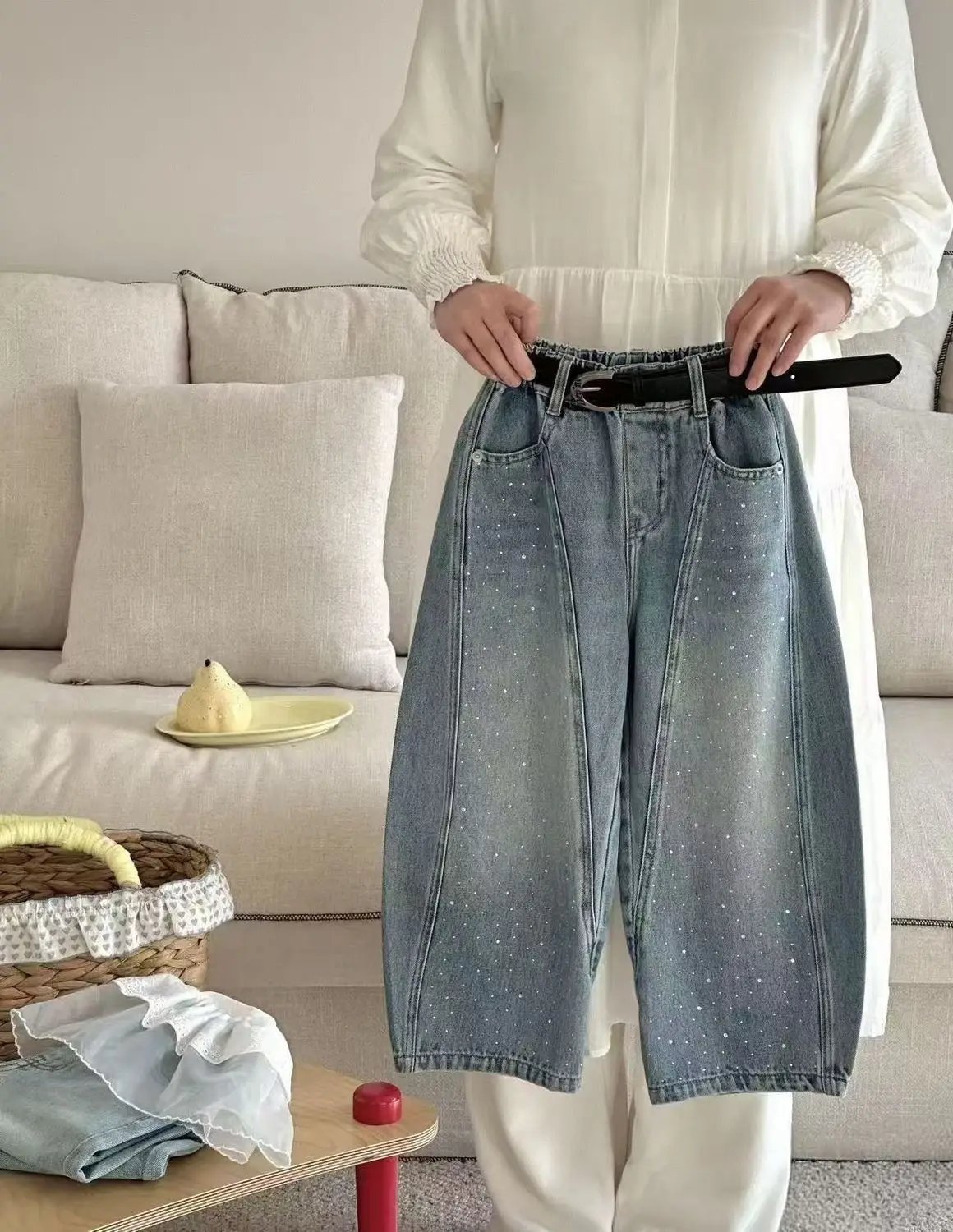 Kids Loose Fit Denim Pants – Street Style Straight Leg Jeans for Boys Girls, Spring Autumn Casual Trousers