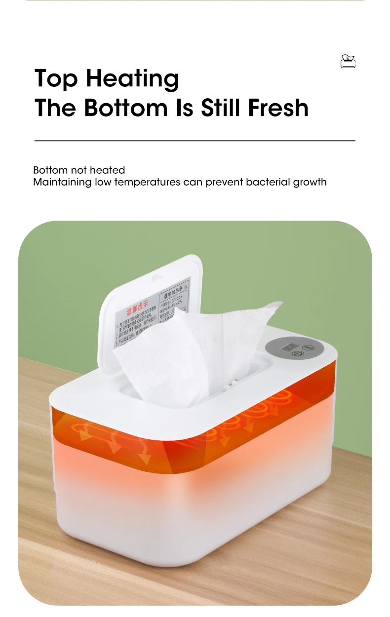 LED Display Baby Wipe Warmer Heater Wet Towel Dispenser Portable USB Charge Baby Wipe Warmer Napkin Heating Box Home/Car Use