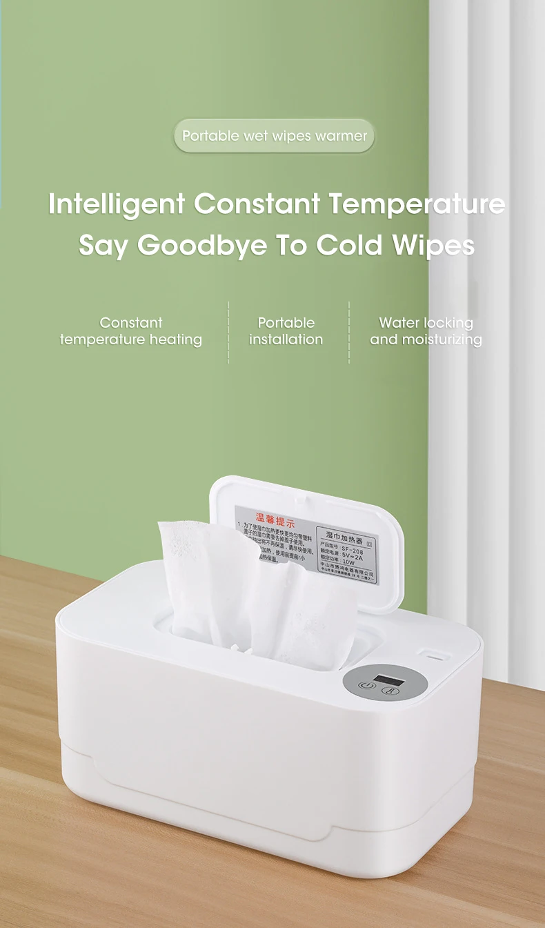 LED Display Baby Wipe Warmer Heater Wet Towel Dispenser Portable USB Charge Baby Wipe Warmer Napkin Heating Box Home/Car Use