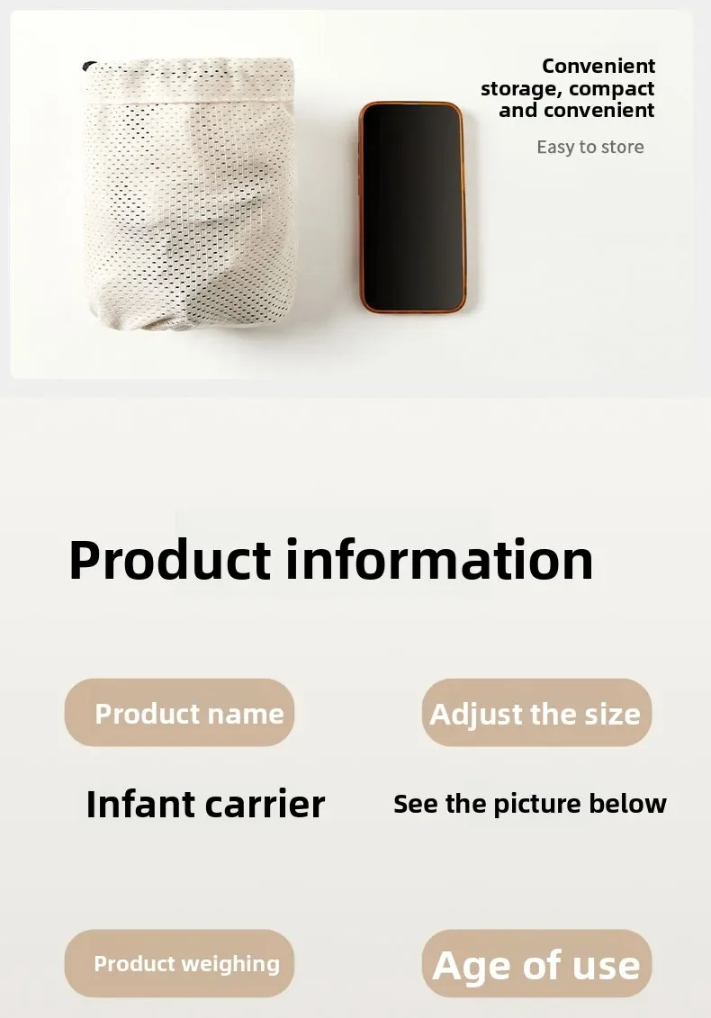 Portable and Storable Baby Carrier Waist Front Carry Swaddle Sling Infant Kid Wrap Ergonomic BackBelt for Newborn Baby