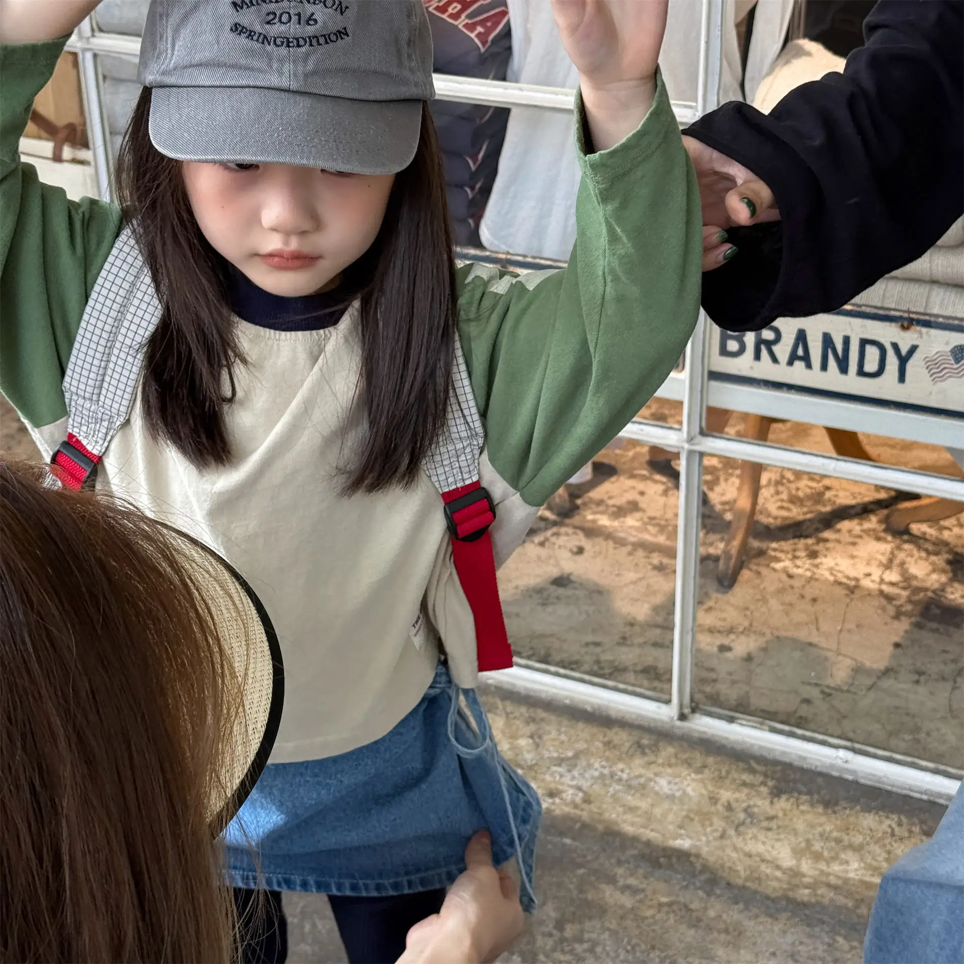 Autumn Kids Cotton Letter Print Base T-Shirts Korean Style Color Block Long Sleeves Loose Kids Top for 1-6Y Boys and Girls
