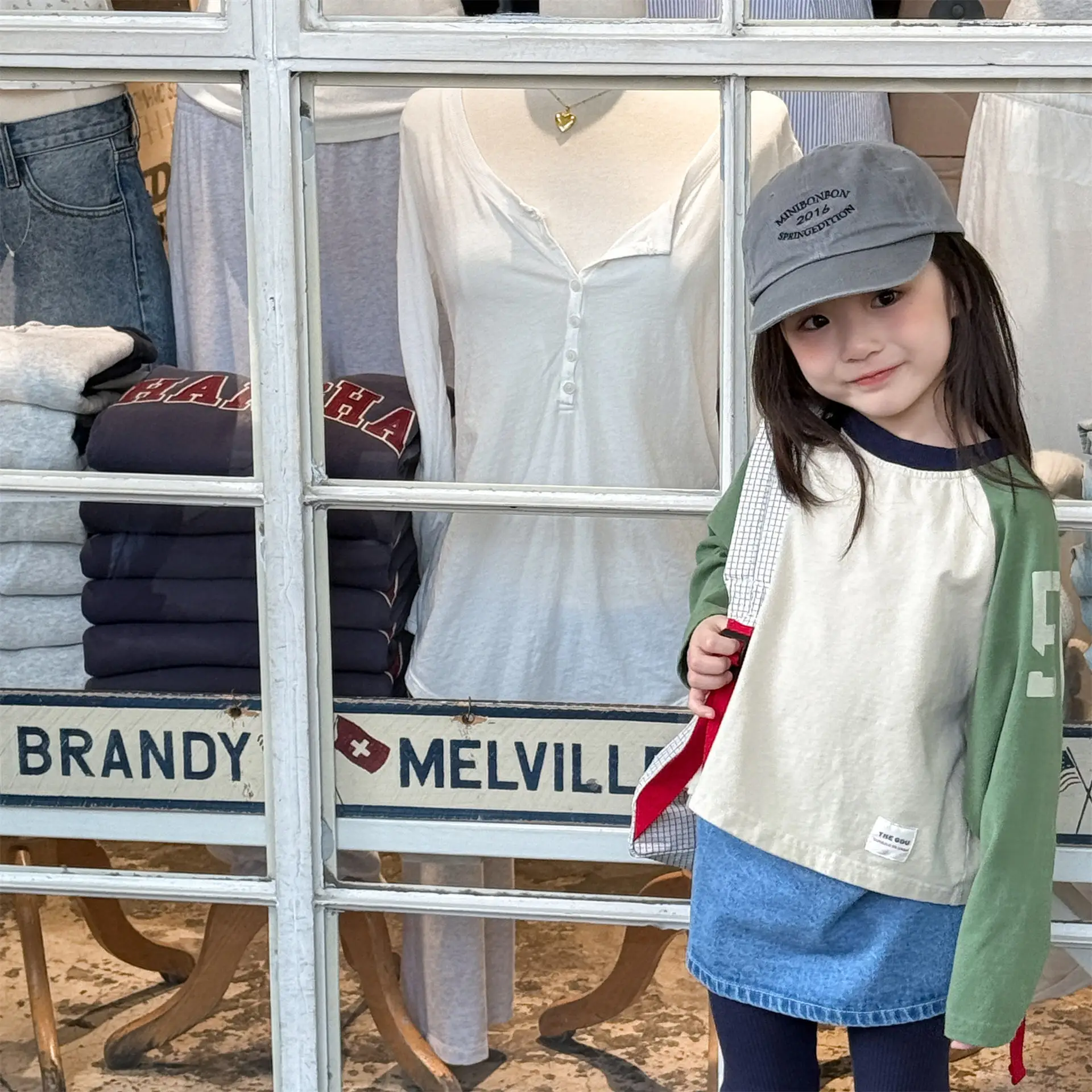 Autumn Kids Cotton Letter Print Base T-Shirts Korean Style Color Block Long Sleeves Loose Kids Top for 1-6Y Boys and Girls
