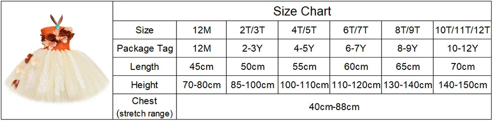HJTT Princess Dress Costume for Girls Flowers Tutu Dress Kids Hawaiian Tribal Beach Themed Halloween Birthday Party Tulle Dress