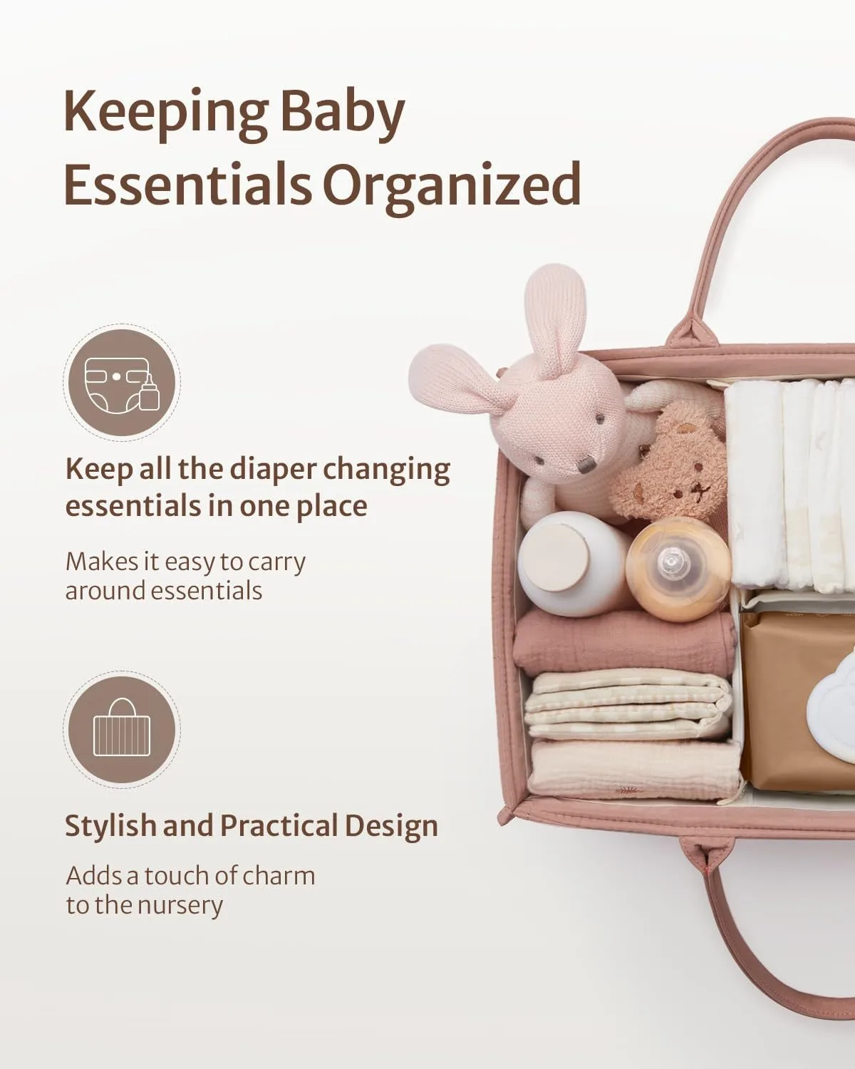 PANGDUBE Baby Diaper Bag Storage Bag for Baby Newborn Items Diaper Stackers & Caddies Diaper Organizer Nappy Bag for Baby Things