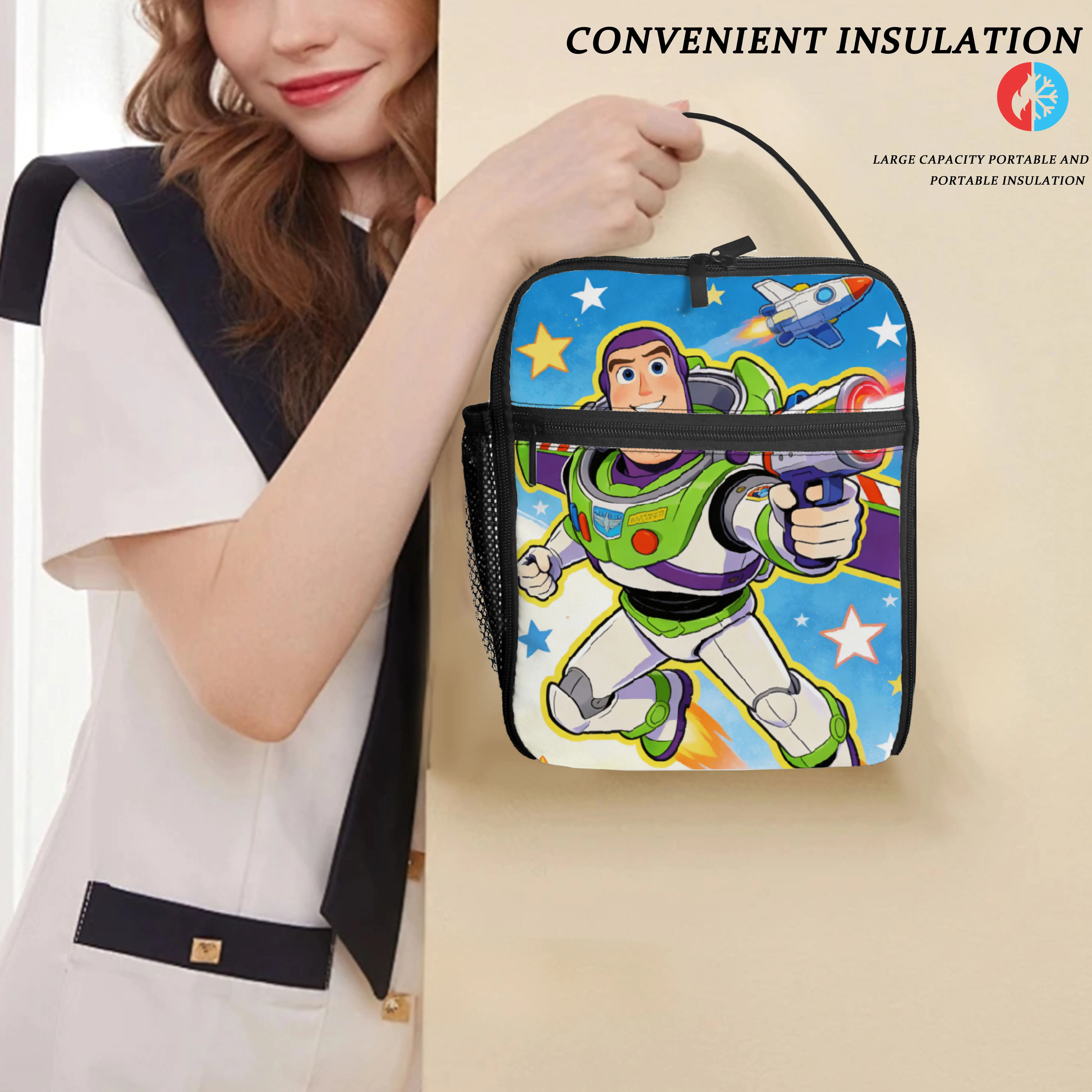 1pc Buzz theme cute lunch bag, suitable for casual daily application, commuter lunch bag, gift