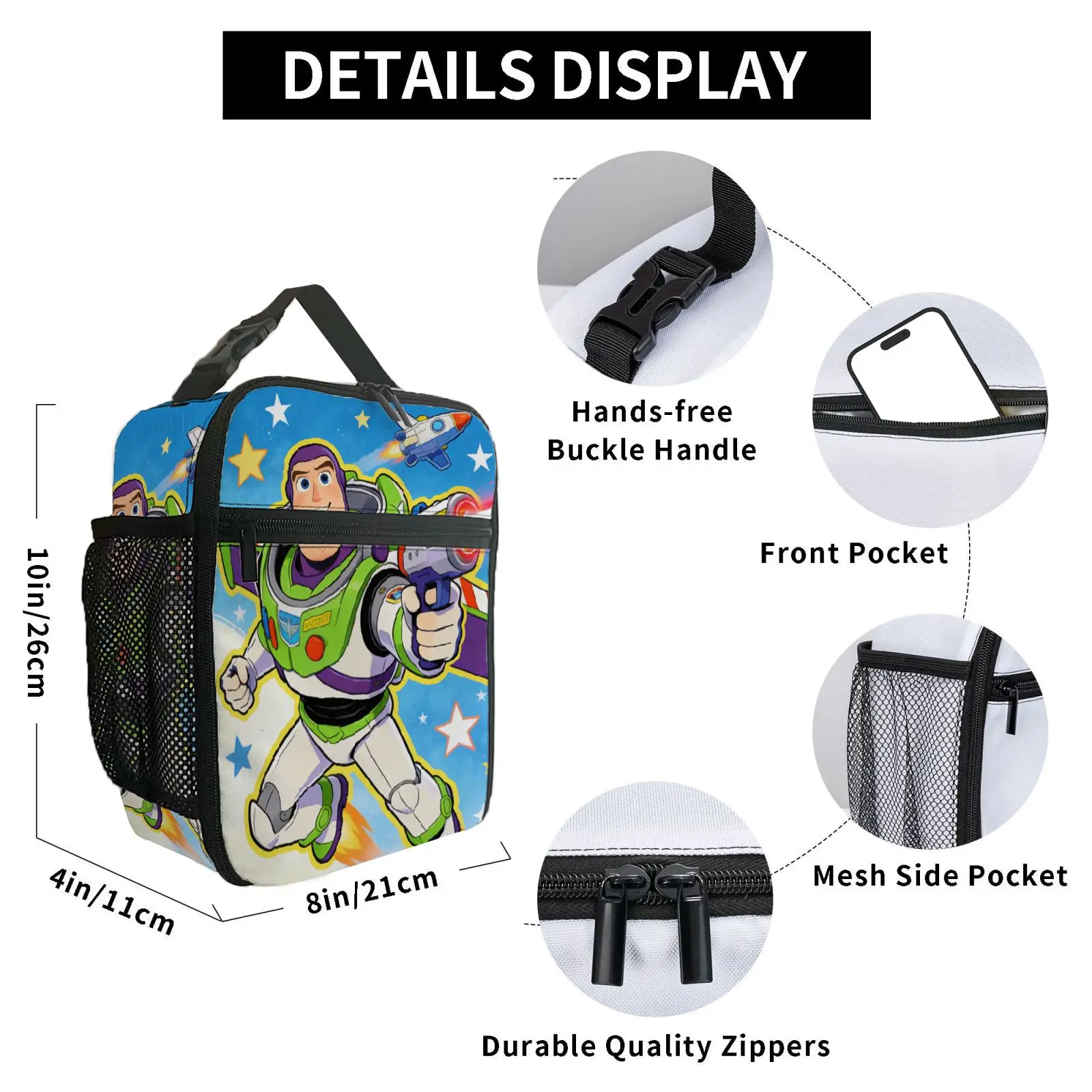 1pc Buzz theme cute lunch bag, suitable for casual daily application, commuter lunch bag, gift