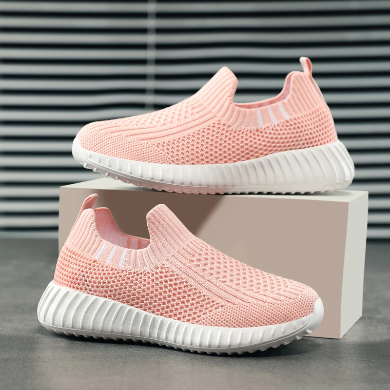 Running Sport Shoes Kids Shoes Boys Children Socks Sneakers Big Girls Breathable Mesh School Shoe Soft Sole Casual Walking Tenis